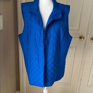 Talbots Vibrant Blue Quilted Vest